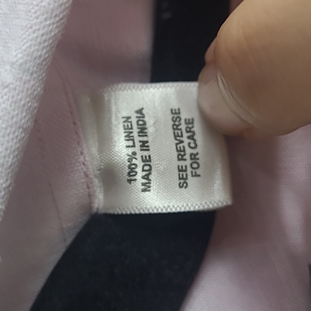 MINE Light Pink Men's Button-Up Shirt Size XL 100% Linen - Picture 9 of 10